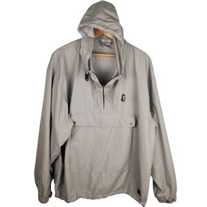 Vntg L.L. Bean Men's Hooded Windbreaker. Stone. Made In Hong Kong. XL. #231